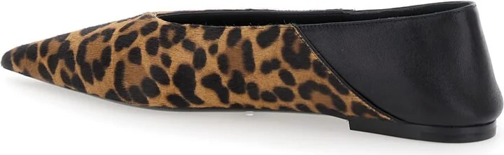 Brown Ballerinas With Leopard Motif And Foldable Buttress In Fabric Woman - Image 5