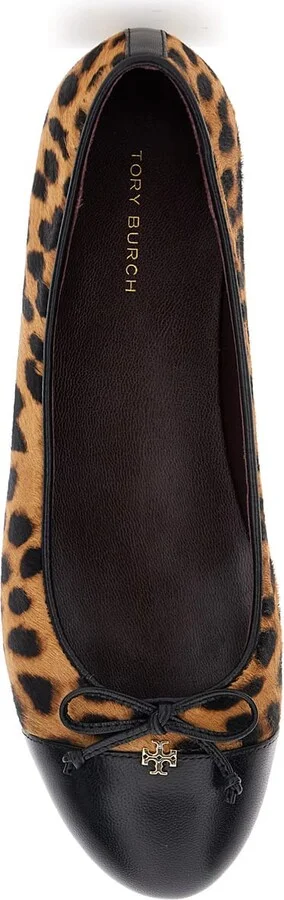 Brown Ballet Shoes With Cap Toe And Leopard Print In Leather Woman - Image 4