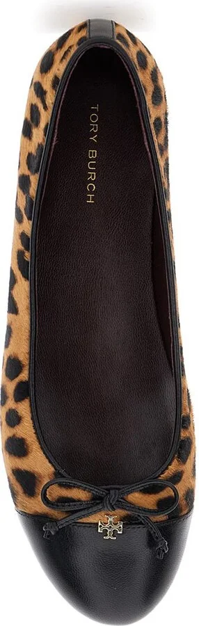 Brown Ballet Shoes With Cap Toe And Leopard Print In Leather Woman - Image 4