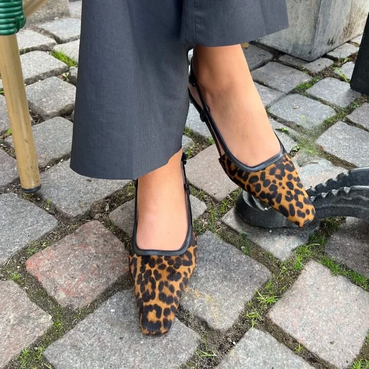 Brown / Black Elena Slingback Stilettos, Leopard - Image 5