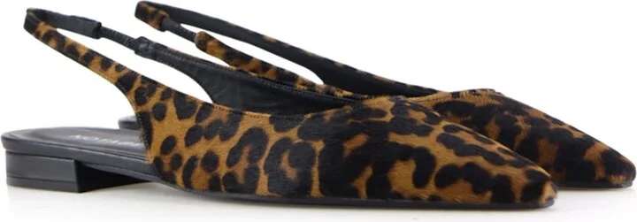 Brown / Black / Neutrals Gilda Slingback, Leopard Cow Fur - Image 3