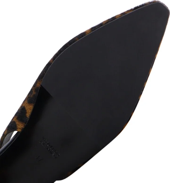 Brown / Black / Neutrals Gilda Slingback, Leopard Cow Fur - Image 6