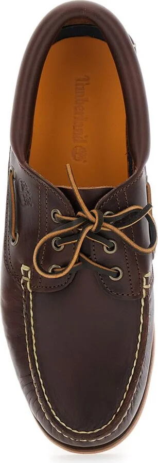 Brown Boat Loafers With Two-Tone Laces In Leather Man - Image 4