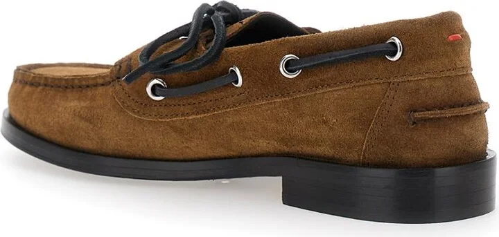 Brown Boat Shoes With Side Laces In Suede Woman - Image 3