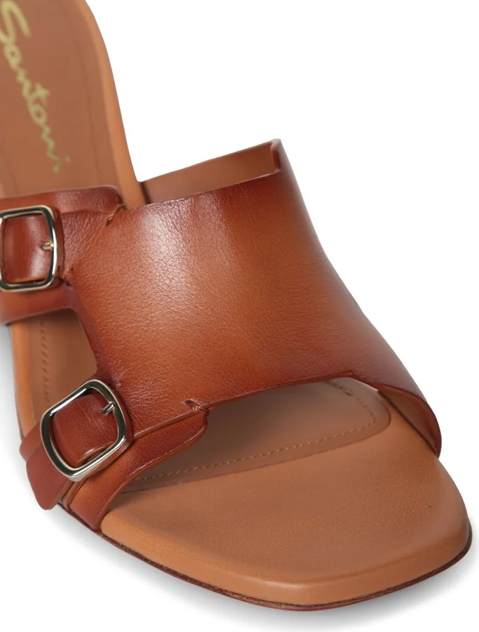 Brown Buckle Heel Sandal - Image 4