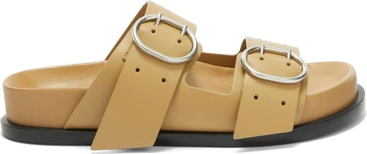 Brown Buckled Leather Sandals