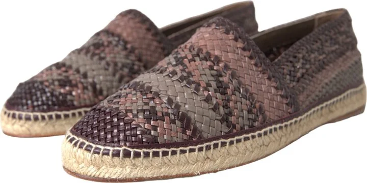 Brown Buffalo Leather Espadrille Flats Men's Shoes - Image 3