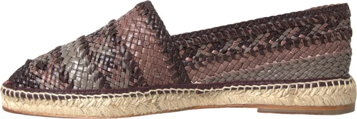 Brown Buffalo Leather Espadrille Flats Men's Shoes - Image 5