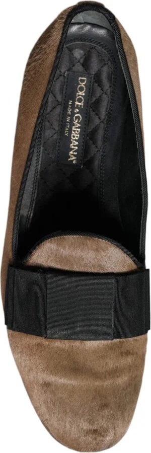 Brown Calf Hair Leather Loafers Formal Dress Men's Shoes (Pre-Owned) - Image 6