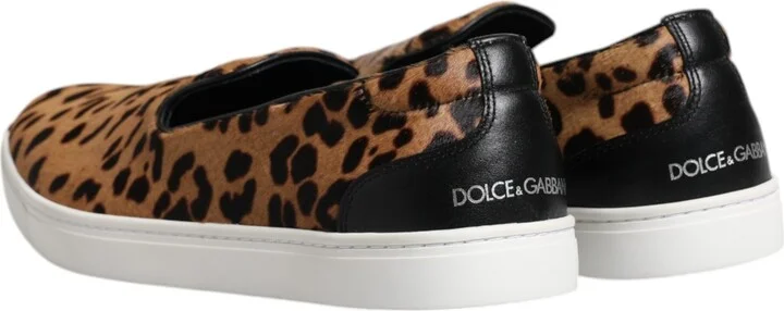 Brown Calfskin Fur Leopard Men Sneakers Men's Shoes - Image 5