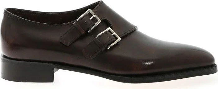Brown Calfskin Shoes With Seamless Design