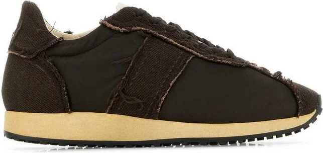 Brown canvas and fabric Mika sneakers