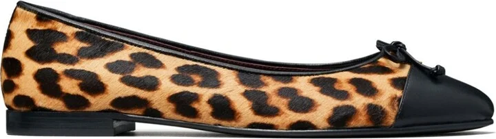 Brown Cap-Toe Ballet Pumps