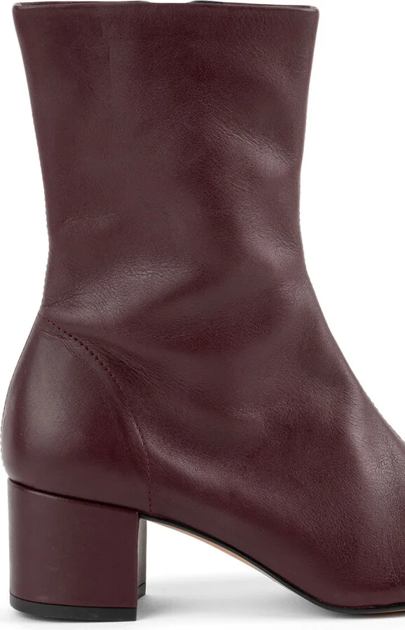 Brown Carlton Heeled Mid Boot-Purple - Image 3