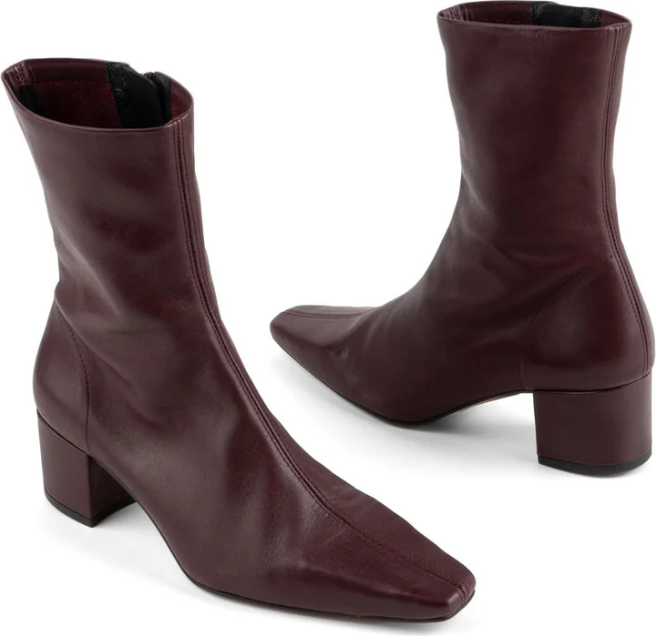 Brown Carlton Heeled Mid Boot-Purple