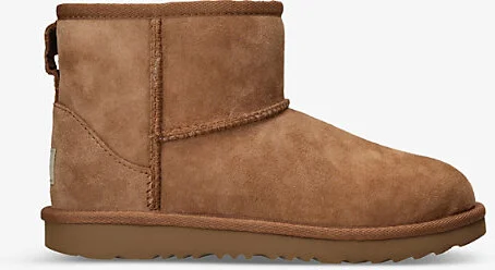 Brown Classic Mini II Suede and Shearling Ankle Boots 7-10 Years Eur 36 /3.5 Uk Adult