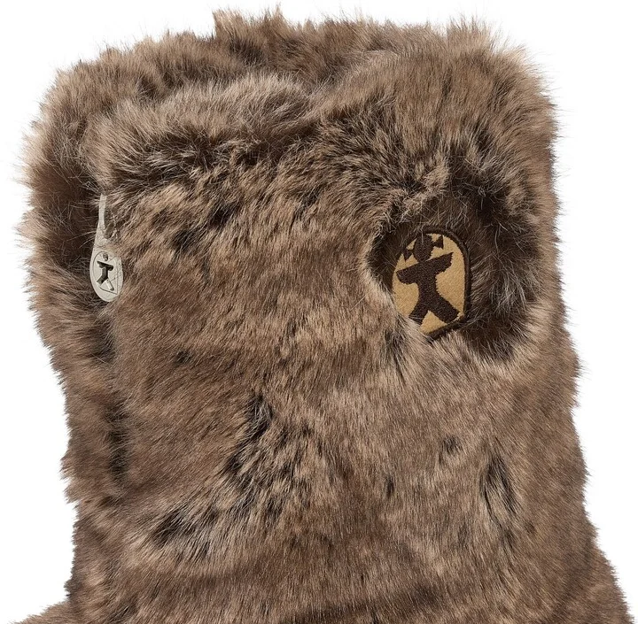 Brown Cole - Short Luxury Faux Fur Slipper Boot - Jackal - Image 3