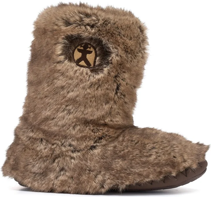 Brown Cole - Short Luxury Faux Fur Slipper Boot - Jackal - Image 5