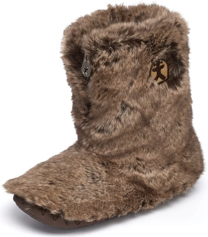 Brown Cole - Short Luxury Faux Fur Slipper Boot - Jackal - Image 6