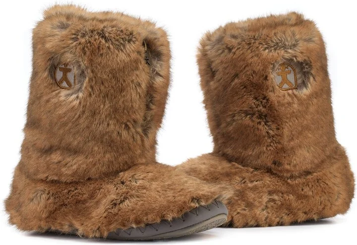 Brown Cole - Short Luxury Faux Fur Slipper Boot - Weasel - Image 3