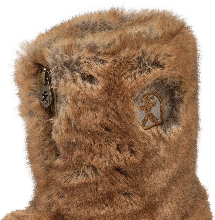 Brown Cole - Short Luxury Faux Fur Slipper Boot - Weasel - Image 4