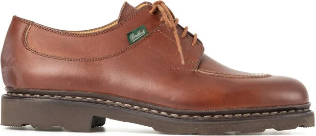Brown Derby Sneakers With Norwegian Welt Construction