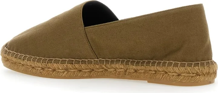 Brown Espadrilles With Tonal Cassandre Embroidery On The Side And Almond Toe In Cotton Man - Image 3