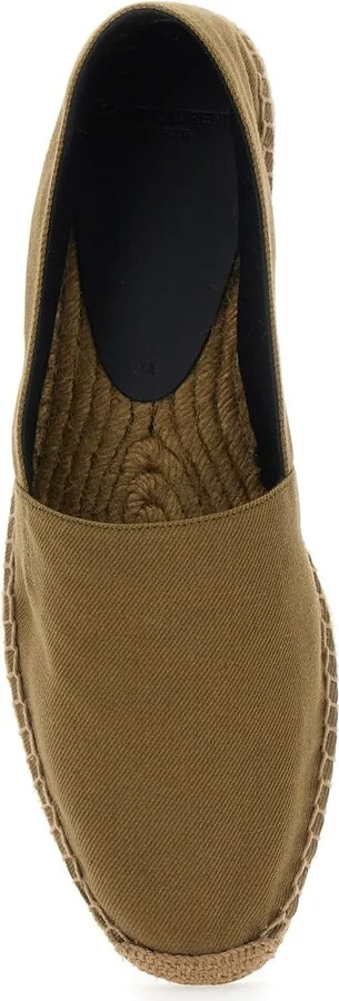 Brown Espadrilles With Tonal Cassandre Embroidery On The Side And Almond Toe In Cotton Man - Image 4