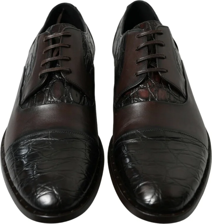 Brown Exotic Leather Formal Men Dress Men's Shoes - Image 2