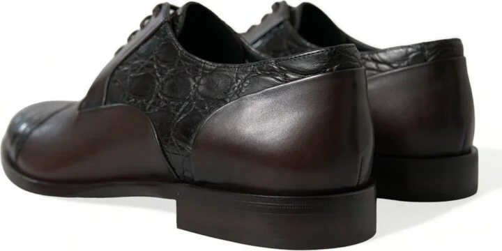 Brown Exotic Leather Formal Men Dress Men's Shoes - Image 4