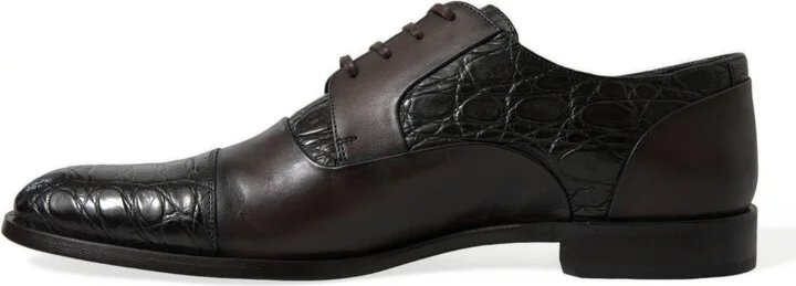 Brown Exotic Leather Formal Men Dress Men's Shoes - Image 5