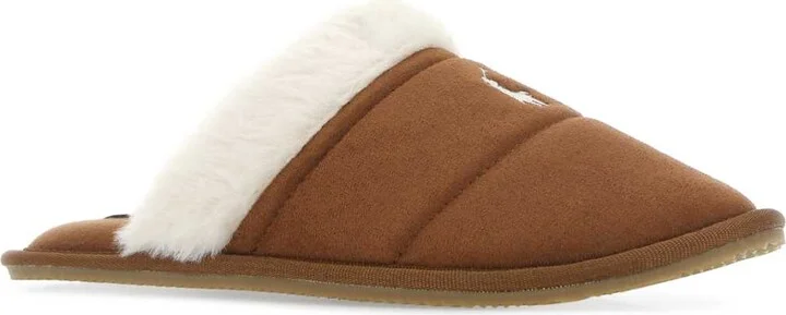 Brown Fabric Kelcie Slippers - Image 2