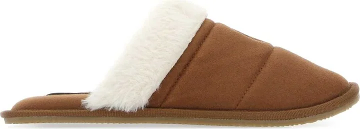 Brown Fabric Kelcie Slippers