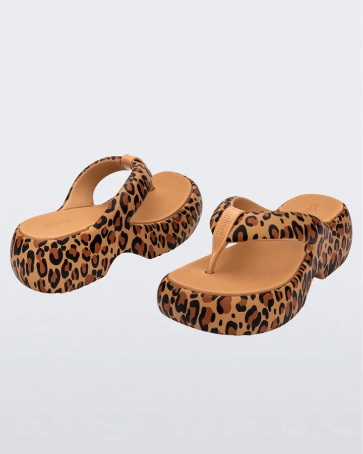 Brown Free Fuzzy Printed Platform - Black Beige - Image 2