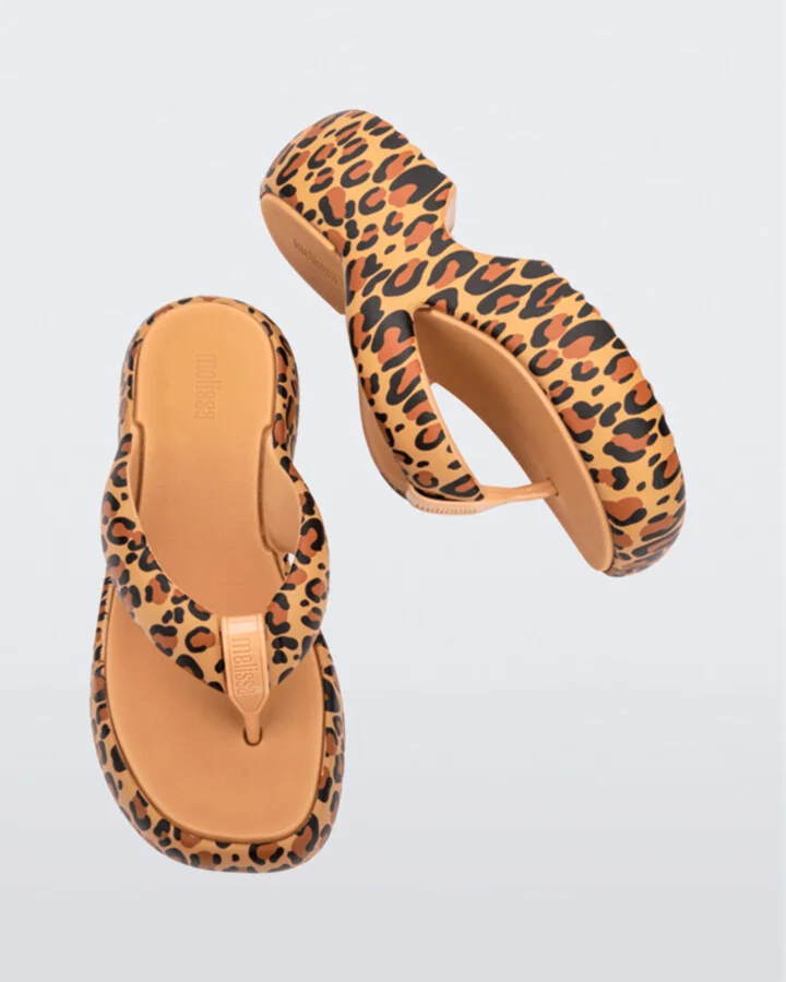 Brown Free Fuzzy Printed Platform - Black Beige - Image 3