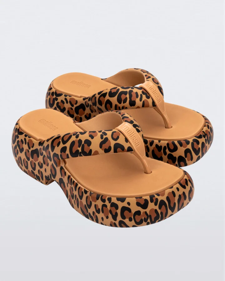 Brown Free Fuzzy Printed Platform - Black Beige - Image 4