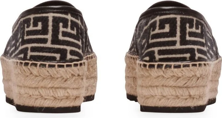 Brown Geometric Logo Pattern Espadrilles - Image 3