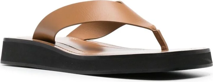 Brown Ginza Leather Platform Sandals - Image 2