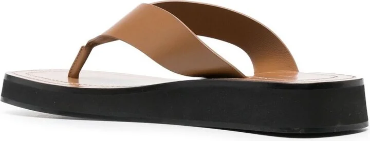 Brown Ginza Leather Platform Sandals - Image 3