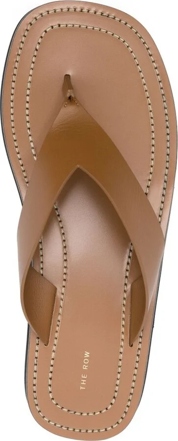 Brown Ginza Leather Platform Sandals - Image 4