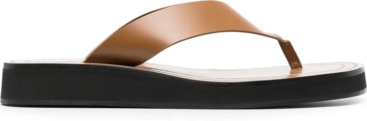 Brown Ginza Leather Platform Sandals