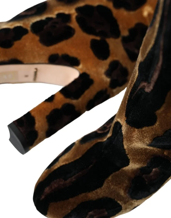 Brown Giraffe Velvet Leather Boots Women's Shoes - Image 5