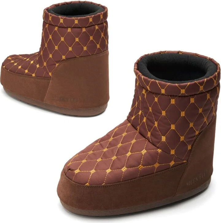 Brown Icon Low Quilted Boots - Image 4