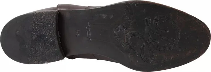 Brown Leather AMORE Flats Ankle Boots Women's Shoes (Pre-Owned) - Image 3