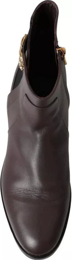 Brown Leather AMORE Flats Ankle Boots Women's Shoes (Pre-Owned) - Image 5