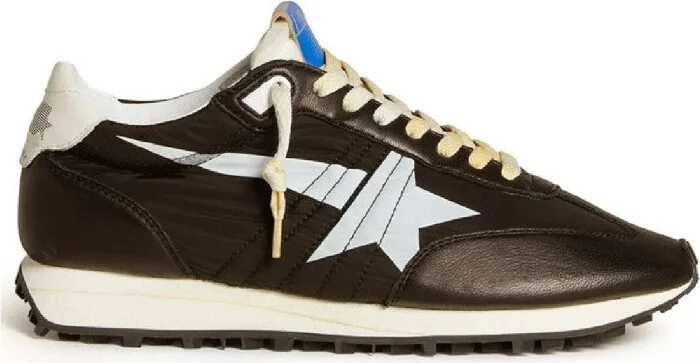 Brown Leather And Textile Sneakers