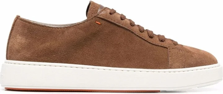 Brown Leather Casual Trainers With Rubber Sole