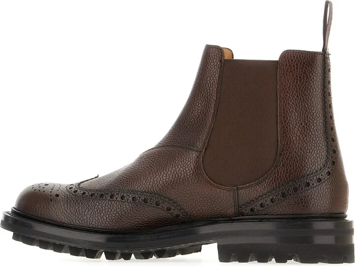 Brown Leather Entyre Ankle Boots - Image 3