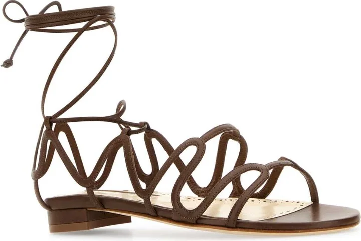 Brown Leather Fawda Sandals - Image 2