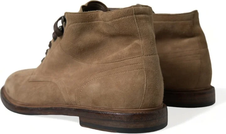 Brown Leather Lace Up Ankle Boots Men's Shoes - Image 4